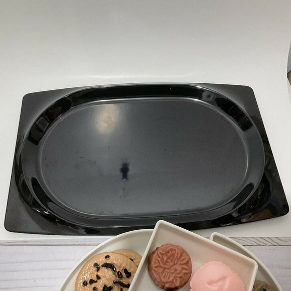 Vtg Ornamin Black White Serving Platter Tray With Sections Relish, Charcuterie - Picture 2 of 5